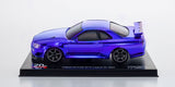 Pre-Owned KYOSHO 20th Anniversary Nissan GTR R34 Chrome Blue MZP427CBL
