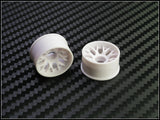 PN Racing Mini-Z 2WD Machine Cut BBS White Wheel (Narrow/ Wide, Offset 0-14)