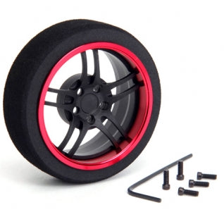 HIRO SEIKO 5-Spoke Aluminum Steering Wheel  [Flat Black+Red] 69326