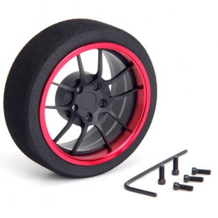HIRO SEIKO 10-Spoke Aluminium Steering Wheel  [Flat Black+Red] 69338