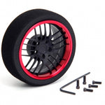 HIRO SEIKO 20-Spoke Alum Steering Minus-Offset Wheel [F-Black+Red] 69344
