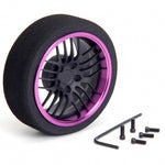 HIRO SEIKO 20-Spoke Alum Steering Minus-Offset Wheel [F-Black+Purple] 69345