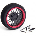 HIRO SEIKO 8-Spoke Aluminium Steering Wheel  [Flat Black+Red] 69350