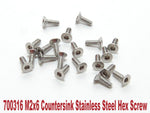 PN Racing M2 Countersink Stainless Steel Screw (20pcs) (Various Lengths & Types)