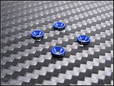 PN Racing Aluminum M2 Countersunk Washer Silver (4pcs) Multi-color Available 700507